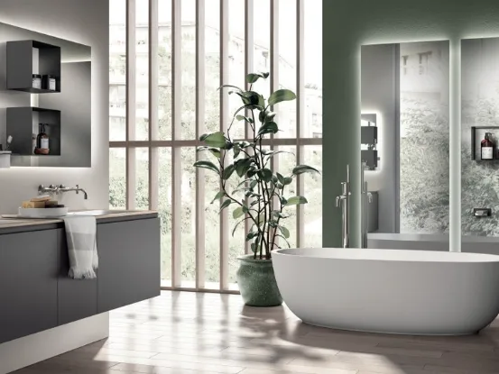 Mobile da Bagno Juno Laccato Opaco Grigio di Scavolini Bathrooms