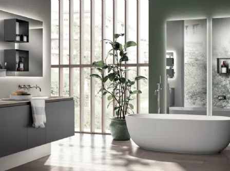 Mobile da Bagno Juno Laccato Opaco Grigio di Scavolini Bathrooms