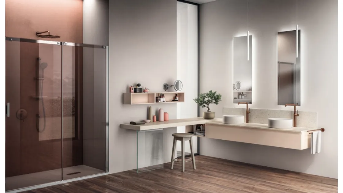 Mobile da Bagno Tratto Laccato Opaco Cipria di Scavolini Bathrooms