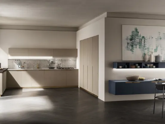 Cucina su misura Mia in Biomalta Argilla Dehli e Blu Moon di Scavolini